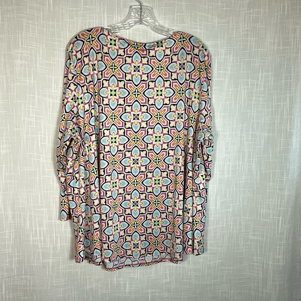 Ruby Rd. Blouse Size 2X Multicolor Geometric Prin… - image 3